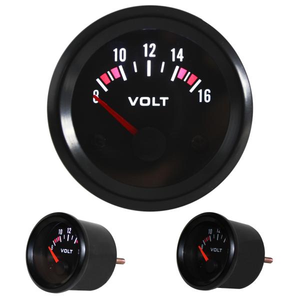 Voltmeter "Youngtimer", Rallye (21120V-2), Ø 52mm (8~16V), black